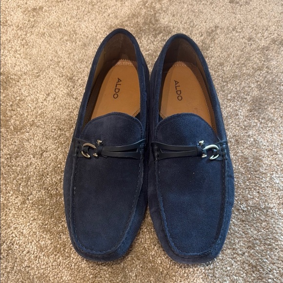 Aldo Other - Aldo Blue Slip-On Loafers with Suede Finish